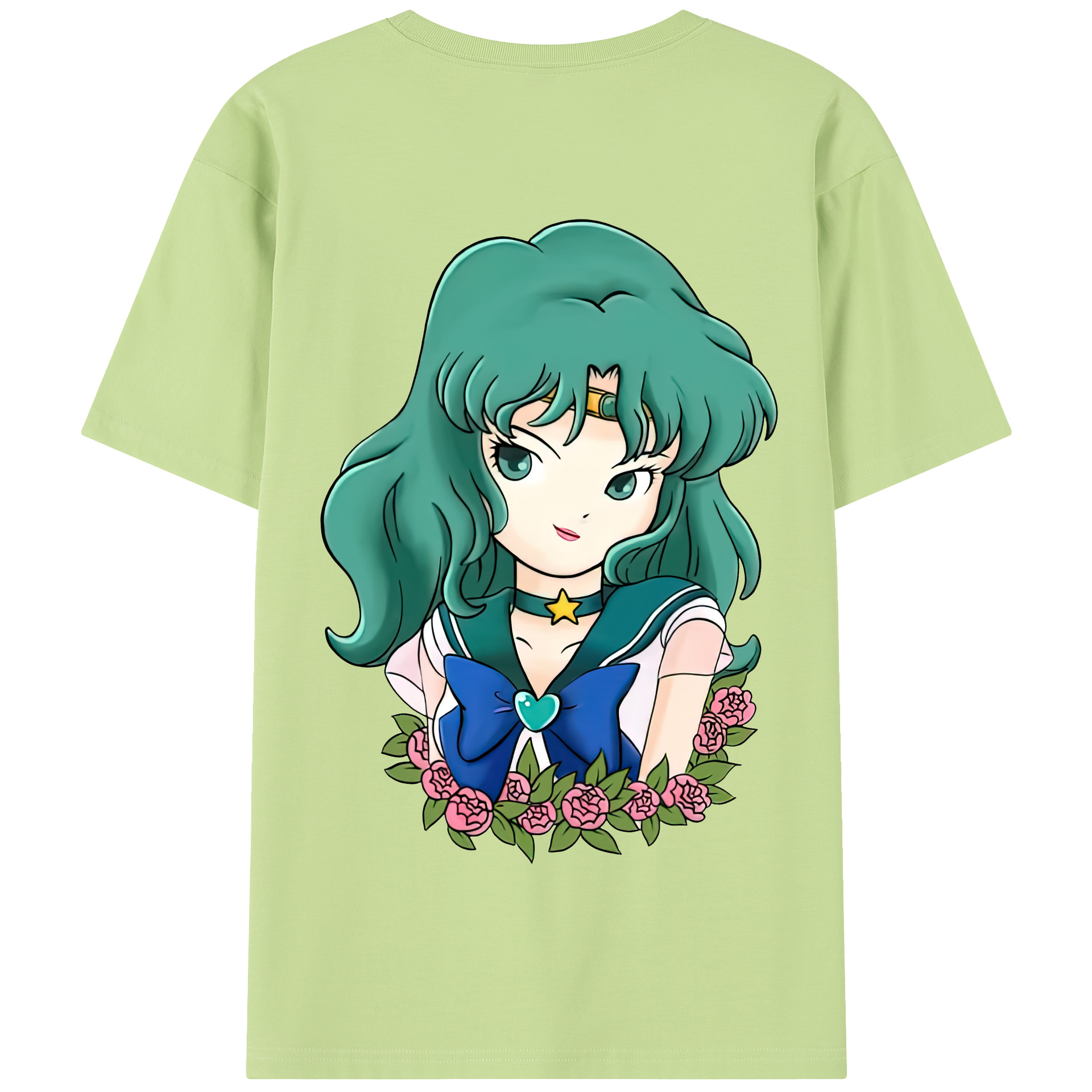 （画像用） 美少女戦士セーラームーン 海王 みちる（かいおう みちる） Sailor Moon Kaiou Michiru 綿100％半袖Tシャツ（背面プリント）